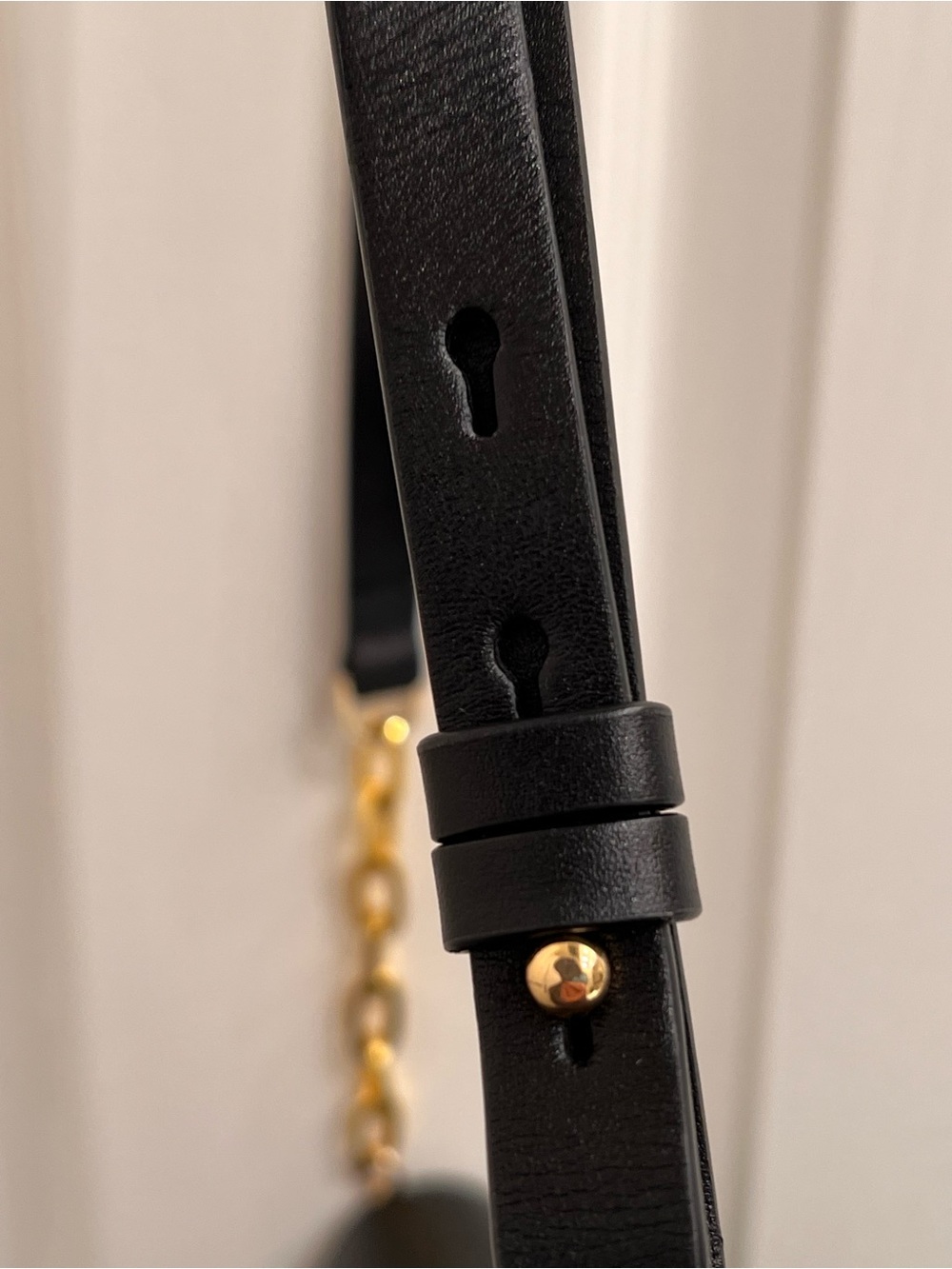 Halston Heritage Black Leather Crossbody with Gold Chain Strap - Picture 8 of 8